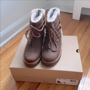 UGG W Luisa Brown Fur Lined Winter Snow Boots